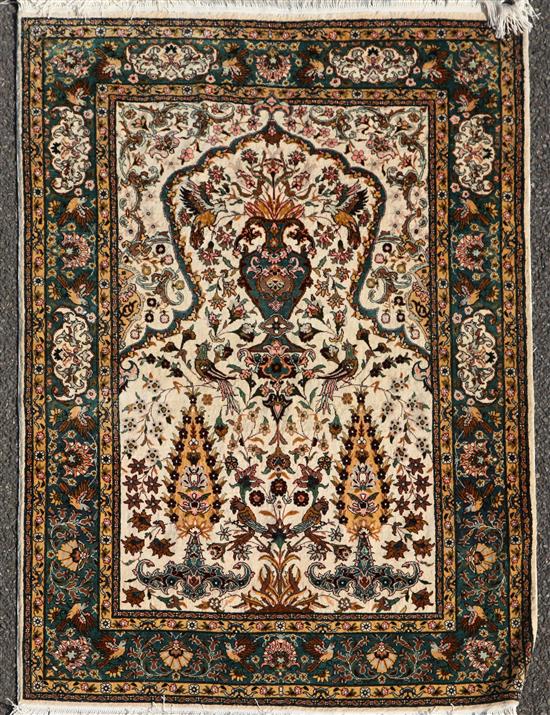 A Persian blue ground carpet, 13ft 1in by 9ft 8in.